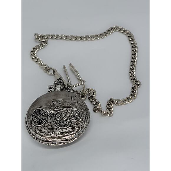 George Selden 1895 Commemoration of The Automobile Pocket Watch Silver Finish - Picture 4 of 4